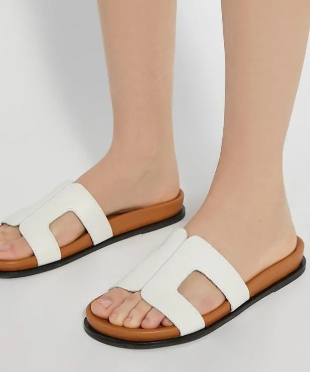 Dune London White Sandals Women TopstitchDetail ComfortFootbed Slider Sandals White