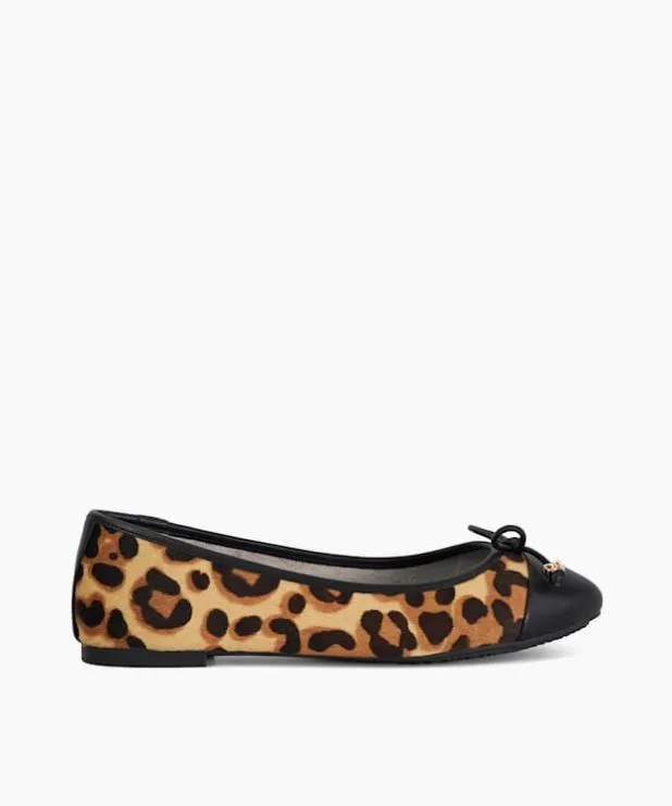 Dune London Wide Fit Shoes Women Wide Fit CharmDetail Ballet Shoes Animal