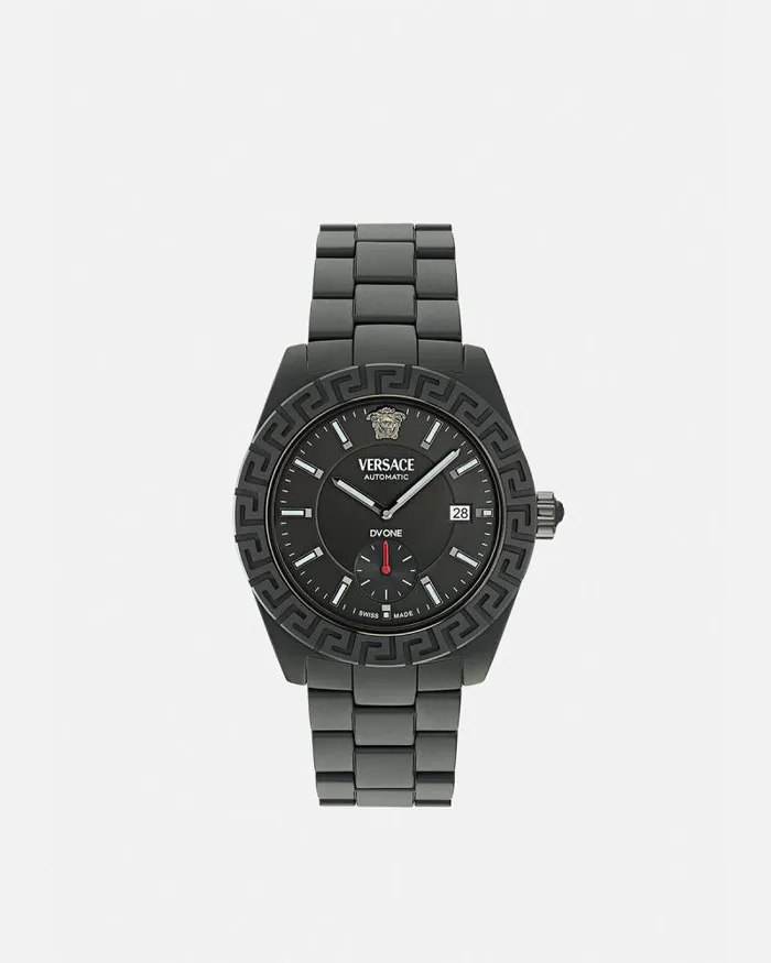 DV One Automatic Watch Black Men Versace Watches