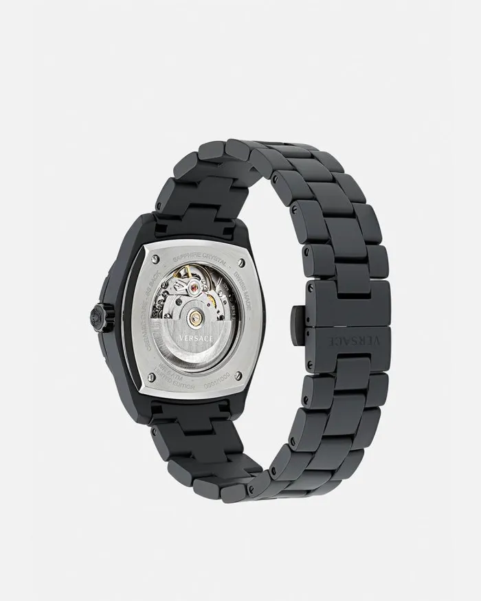 DV One Automatic Watch Black Men Versace Watches