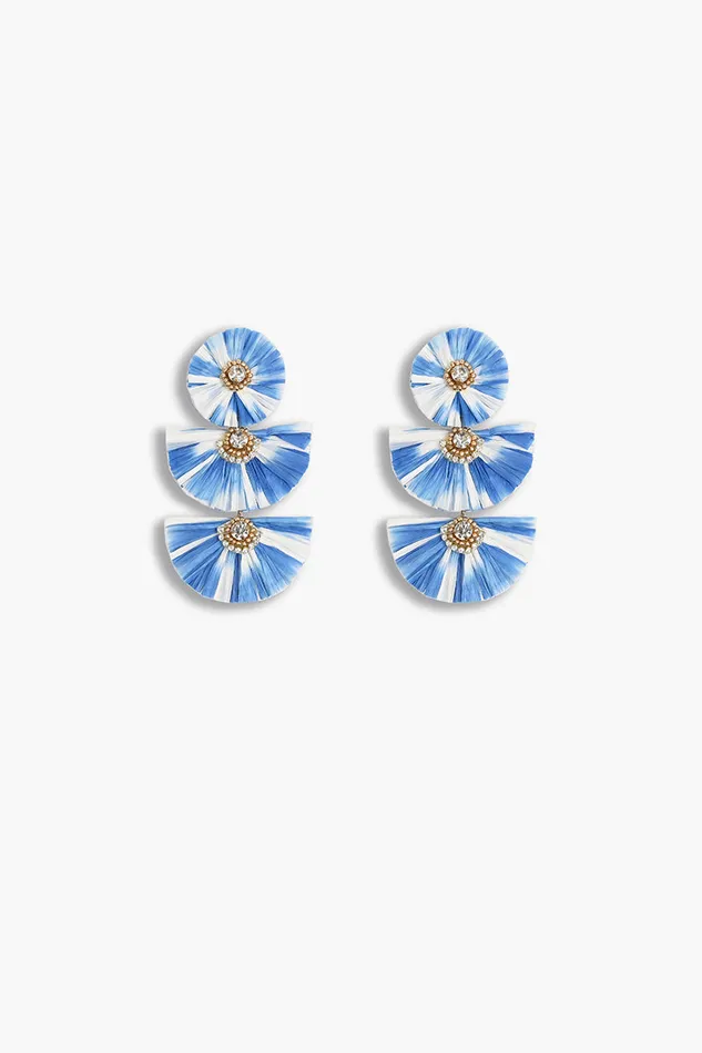 Earrings Indigo Dip Dyed Raffia Earrings 8211 America and Beyond Women