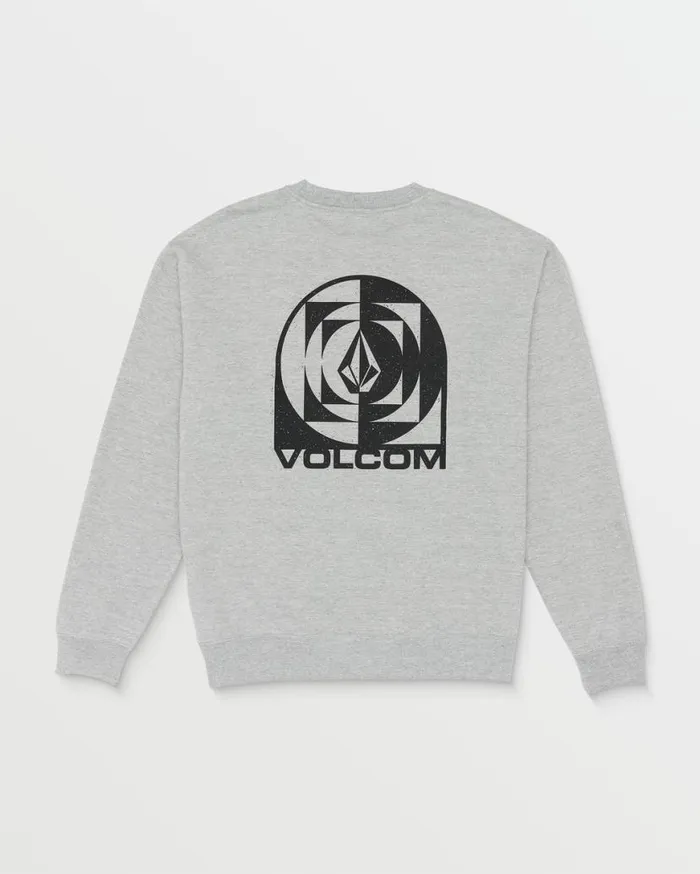 Echo Chamber Crew Sweatshirt 8211 Heather Grey Mens Volcom Hoodies and Sweatshirts