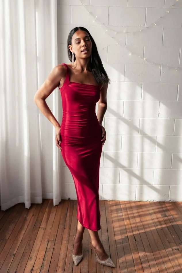 Eira Maxi Dress Wine Women Event Dresses Petal and Pup
