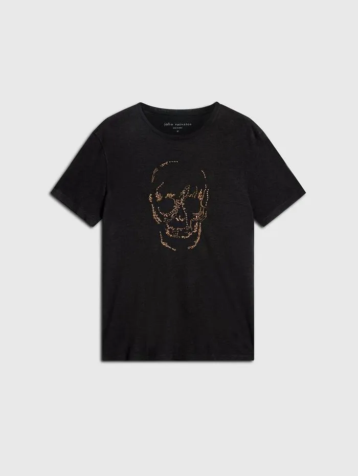 EMBELLISHED SKULL TEE Black Men John Varvatos Graphic Tees