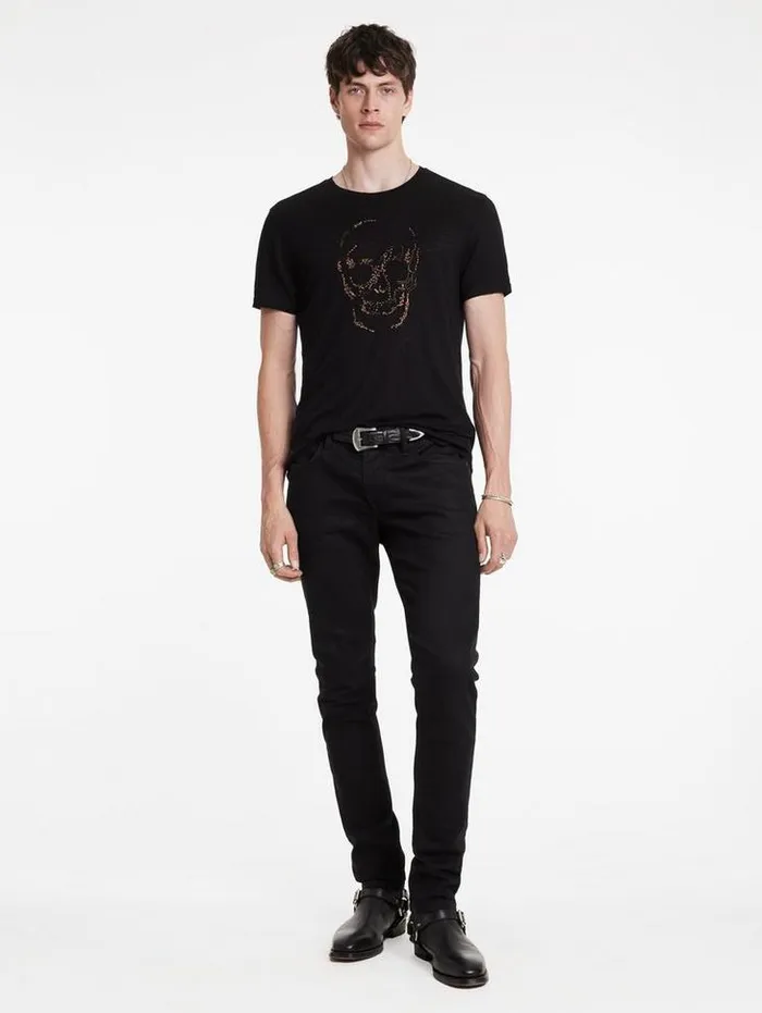 EMBELLISHED SKULL TEE Black Men John Varvatos Graphic Tees
