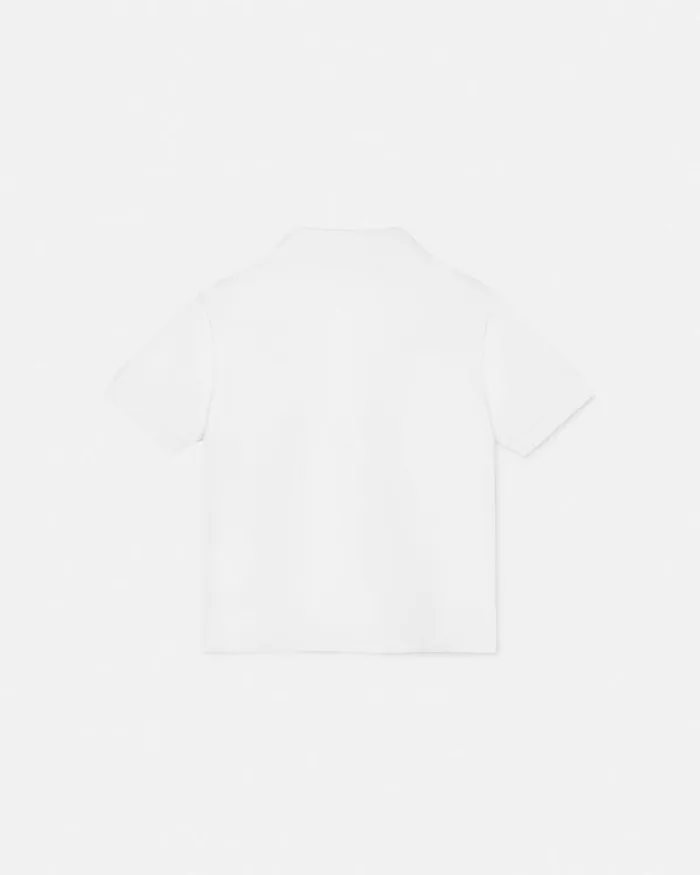 Embroidered Medusa Baby Polo Shirt Whiteprint Children Versace Clothing