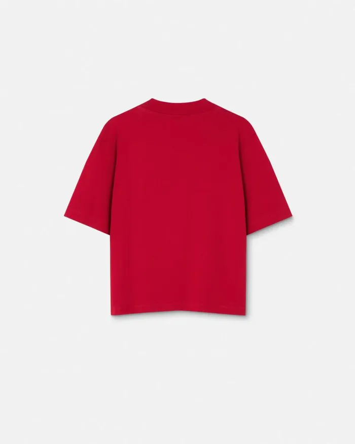 Embroidered Medusa Milano TShirt Red Men Versace TShirts and Polos