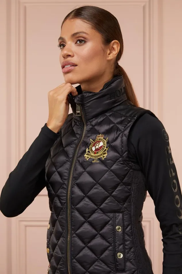 Equestrian Gilets Holland Cooper Diamond Quilt Classic Gilet Black