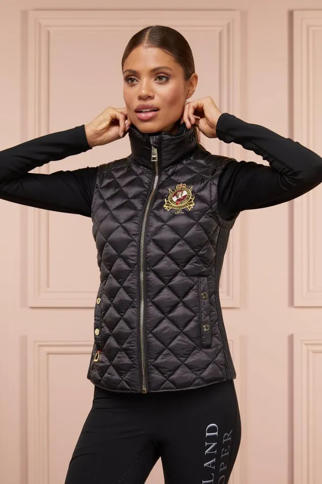 Equestrian Gilets Holland Cooper Diamond Quilt Classic Gilet Black