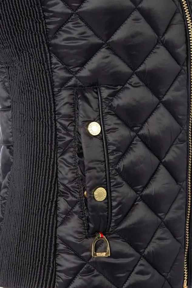 Equestrian Gilets Holland Cooper Diamond Quilt Classic Gilet Black