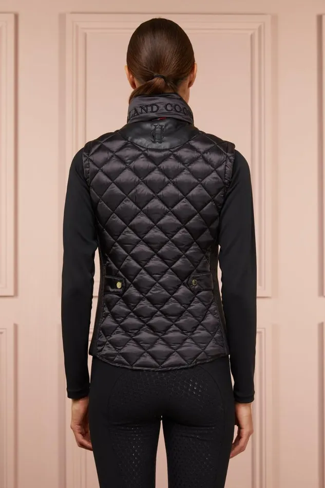 Equestrian Gilets Holland Cooper Diamond Quilt Classic Gilet Black