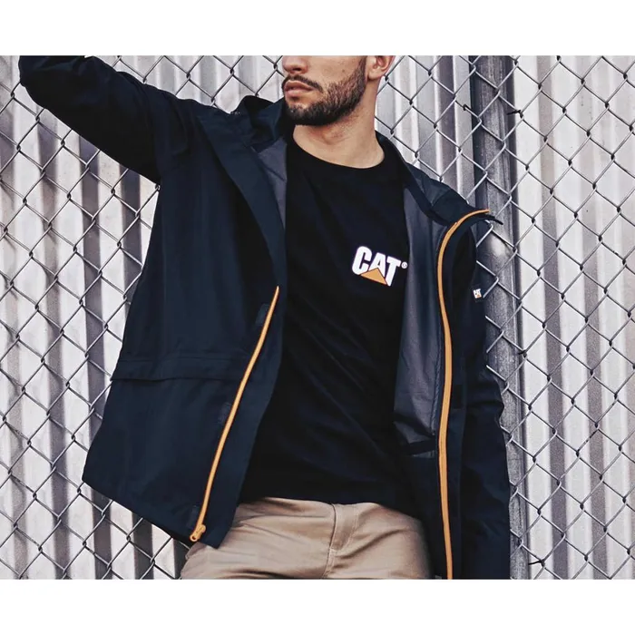 Essential Rain Jacket Black Men Cat Footwear Waterproof