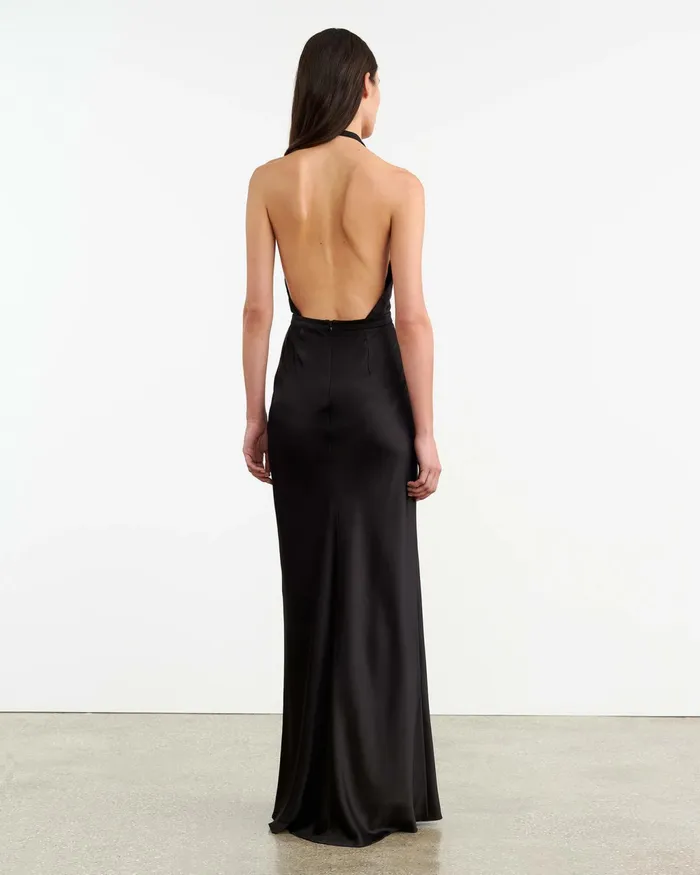 ESSY SILK GOWN Black Women Nili Lotan Dresses and Skirts