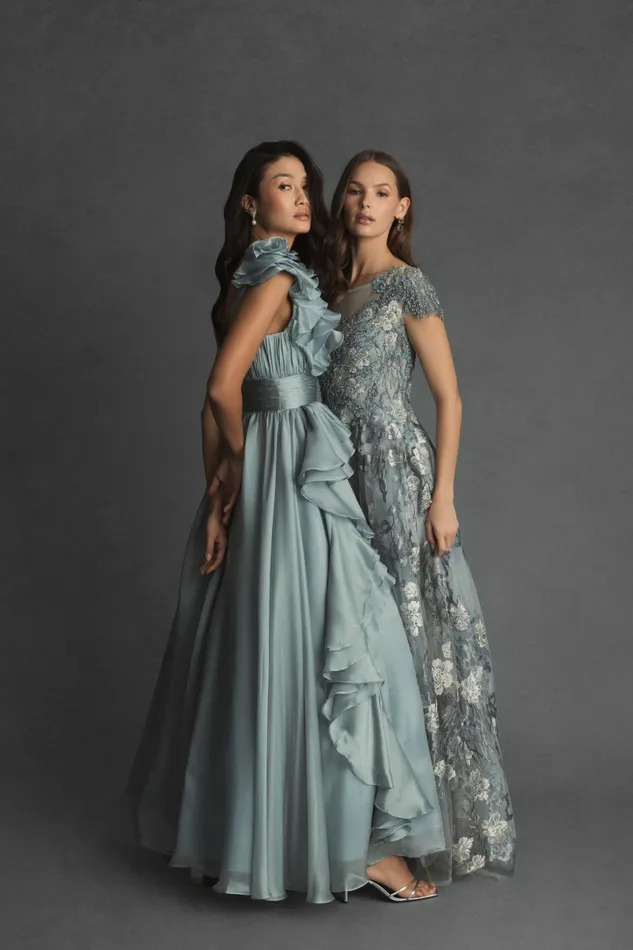 Evening Gowns Ruffle Detailed Evening Dress Mint 8211 Mac Duggal Women