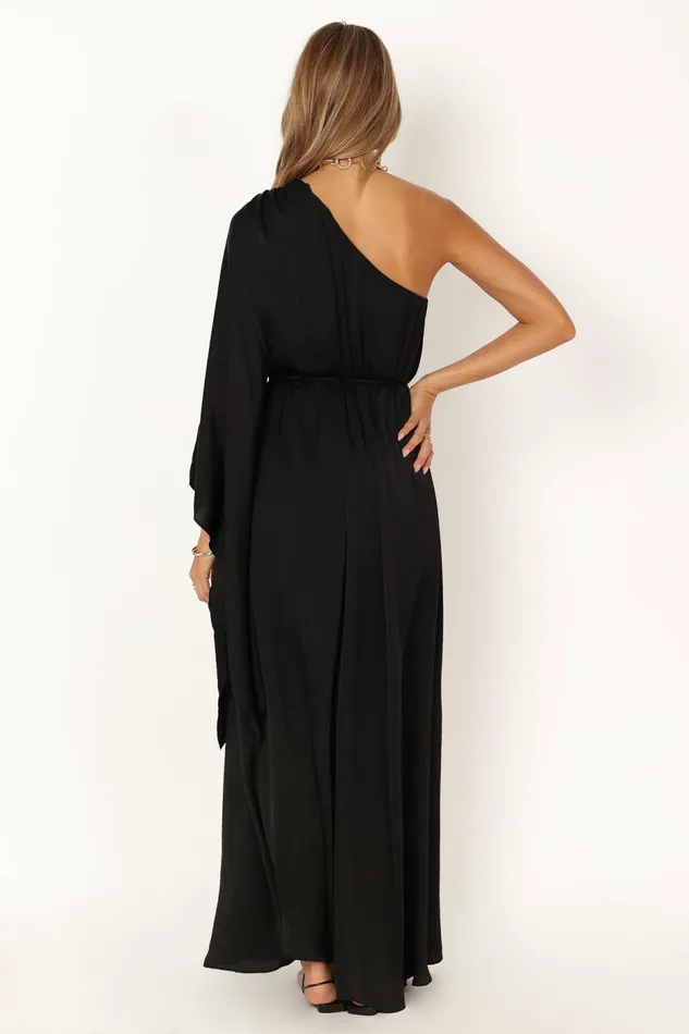 Event Dresses Matilda One Shoulder Maxi Dress Black Petal and Pup Women