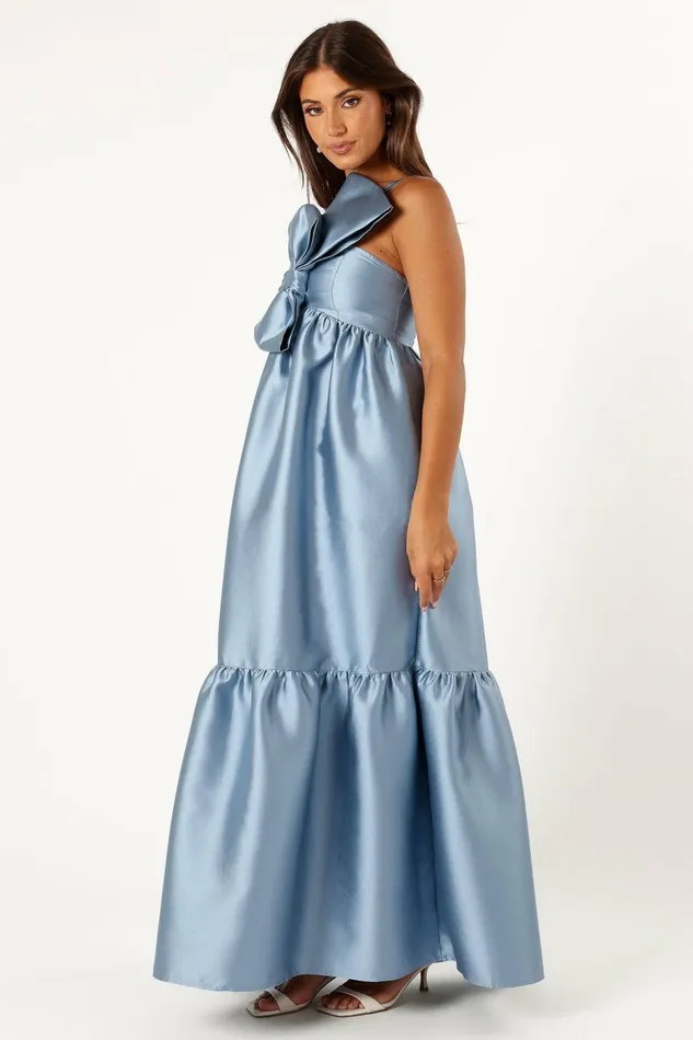 Event Dresses Petal and Pup Women Betina Bow Front Maxi Dress Blue