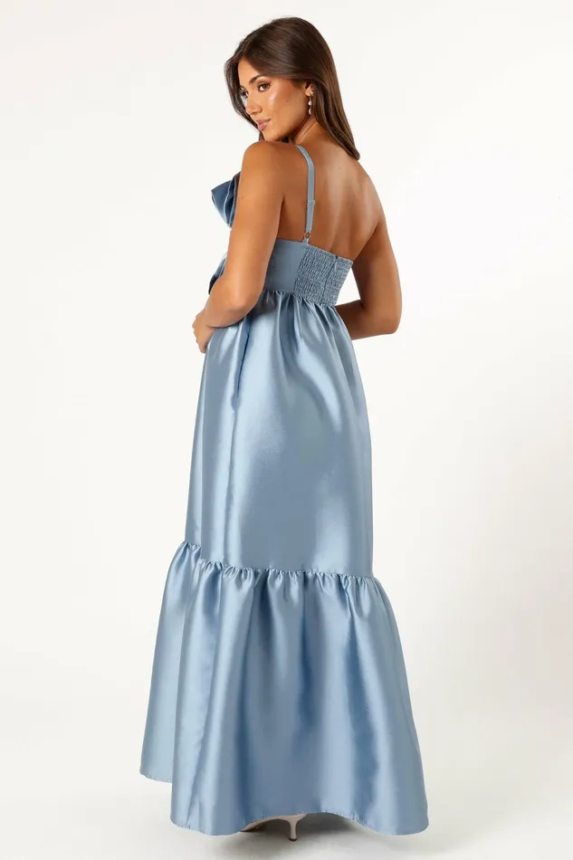 Event Dresses Petal and Pup Women Betina Bow Front Maxi Dress Blue