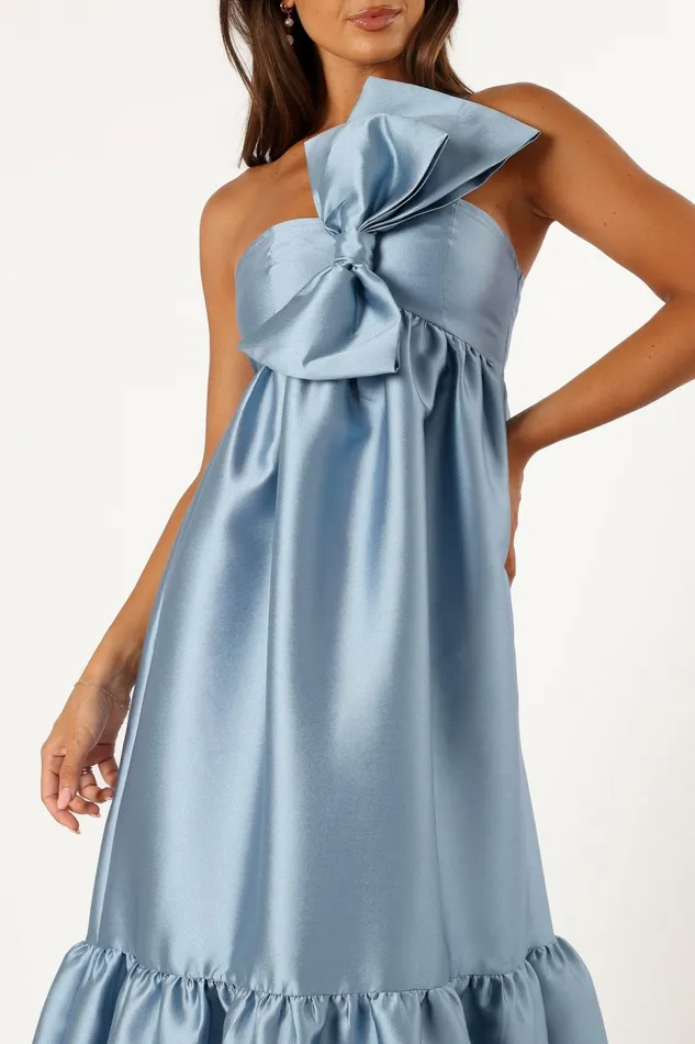 Event Dresses Petal and Pup Women Betina Bow Front Maxi Dress Blue