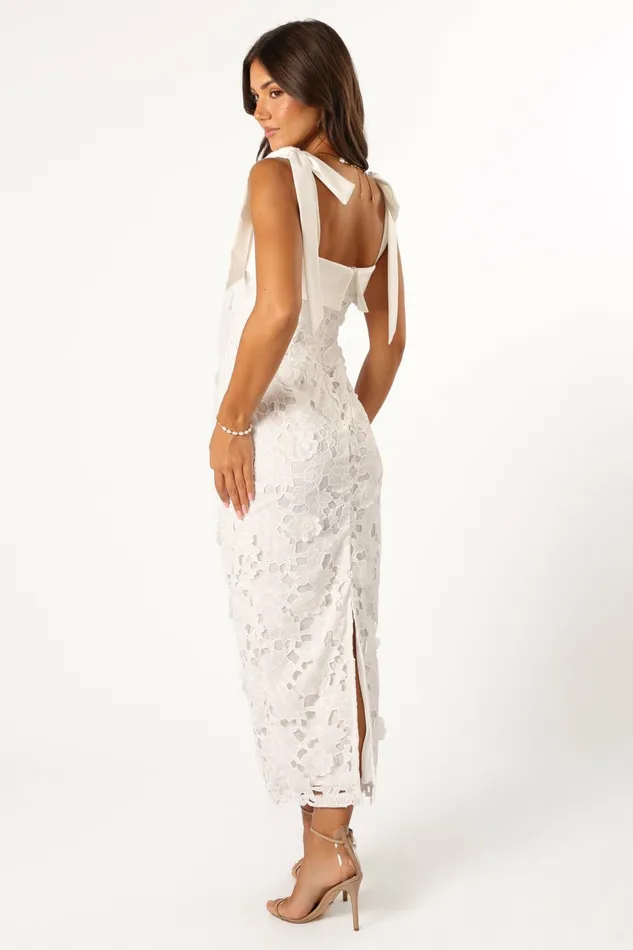Event Dresses Women Petal and Pup Emersyn Midi Lace Dress White