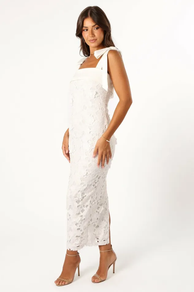 Event Dresses Women Petal and Pup Emersyn Midi Lace Dress White