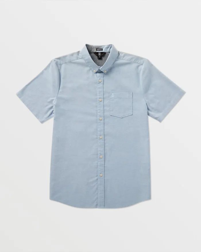 Everett Oxford Short Sleeve Shirt 8211 Wrecked Indigo Mens Volcom Shirts and Flannels Everett Oxford Short Sleeve Shirt 8211 Wrecked Indigo Mens Volcom Shirts and Flannels