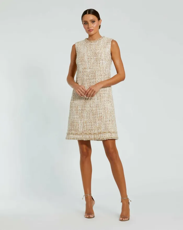 Every Day Dresses Beaded Trim ALine Mini Shift Dress Blush 8211 Mac Duggal Women Every Day Dresses Beaded Trim ALine Mini Shift Dress Blush 8211 Mac Duggal Women