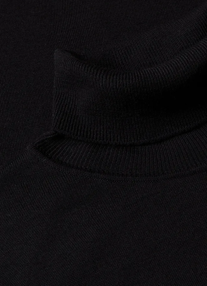 ExtraFine Merino Roll Neck Black Knitwear ussunspel Men ExtraFine Merino Roll Neck Black Knitwear ussunspel Men