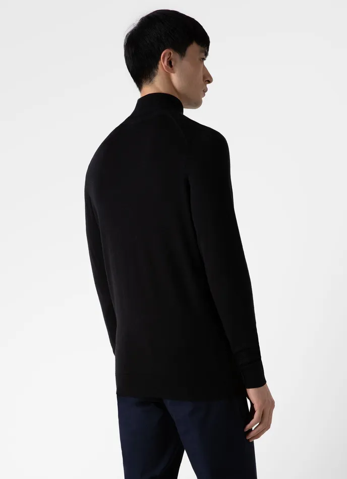 ExtraFine Merino Roll Neck Black Knitwear ussunspel Men ExtraFine Merino Roll Neck Black Knitwear ussunspel Men