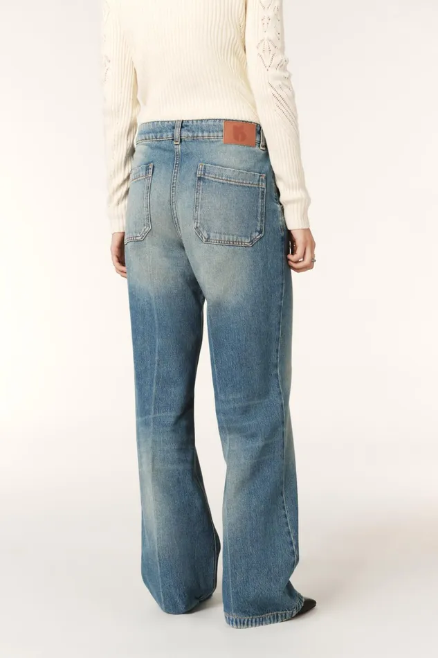 Faded Jeans Vecchi Blue Women Baandsh Pants and Jeans