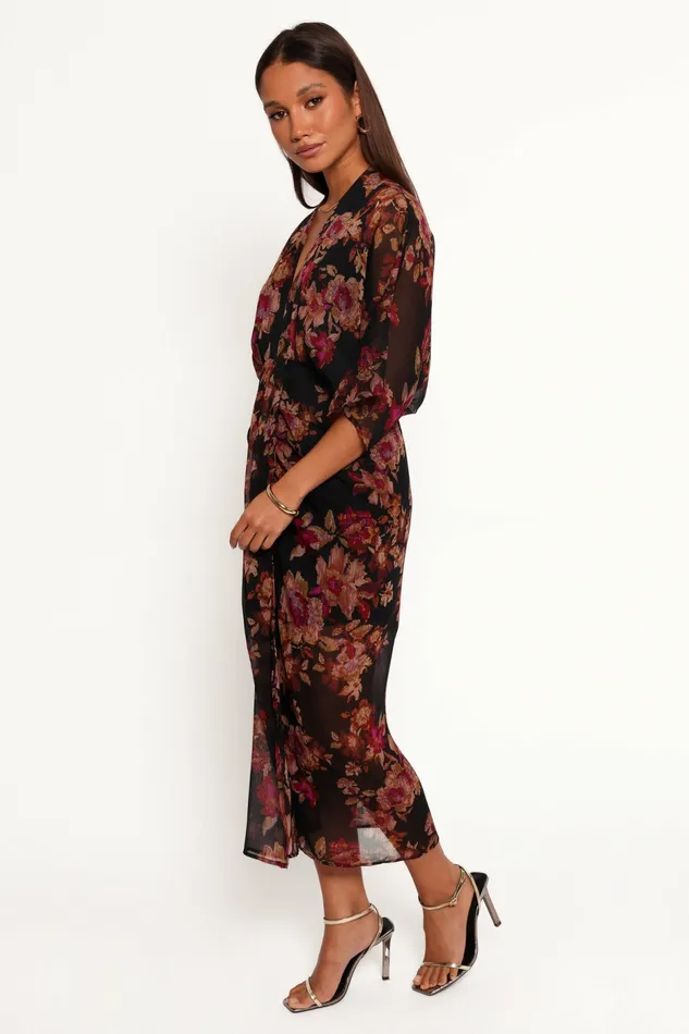 Fall Dresses Petal and Pup Women Audrina Maxi Dress Deep Night Floral