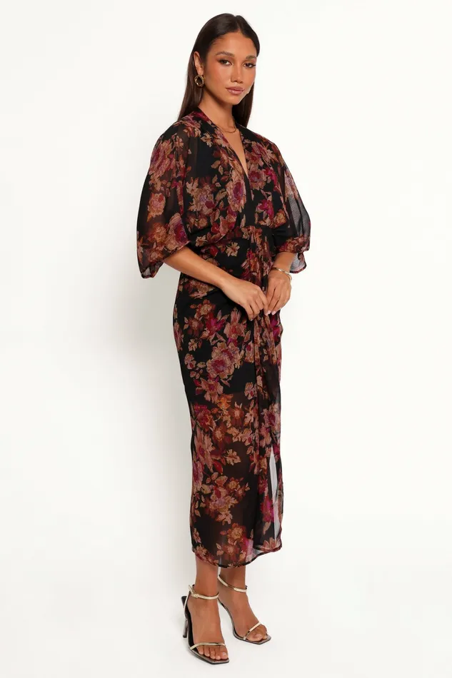 Fall Dresses Petal and Pup Women Audrina Maxi Dress Deep Night Floral