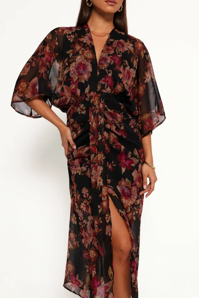 Fall Dresses Petal and Pup Women Audrina Maxi Dress Deep Night Floral