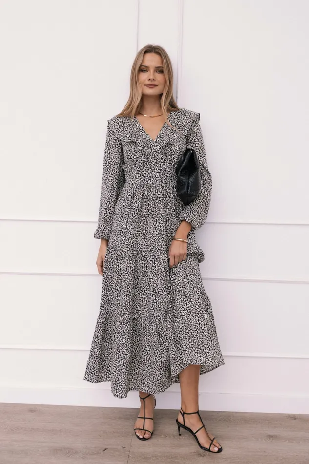 Fall Dresses Sophie Long Sleeve Maxi Dress BlackIvory Petal and Pup Women