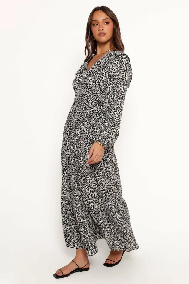 Fall Dresses Sophie Long Sleeve Maxi Dress BlackIvory Petal and Pup Women