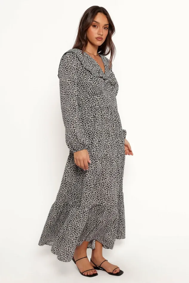 Fall Dresses Sophie Long Sleeve Maxi Dress BlackIvory Petal and Pup Women