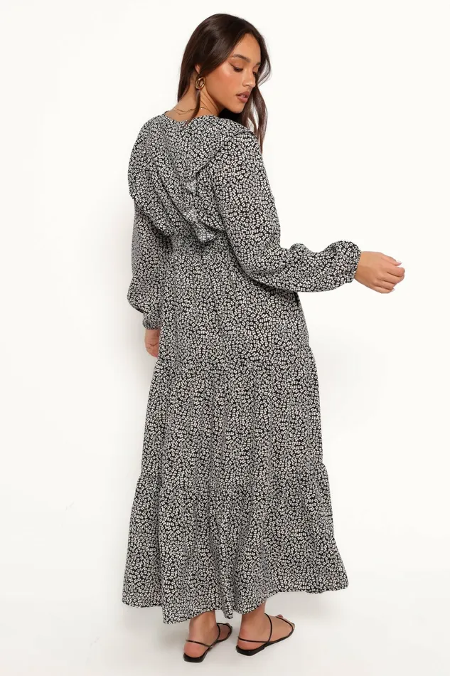 Fall Dresses Sophie Long Sleeve Maxi Dress BlackIvory Petal and Pup Women