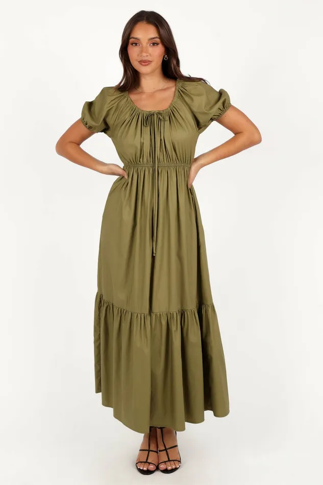 Fall Dresses Women Petal and Pup Juliana Maxi Dress Olive