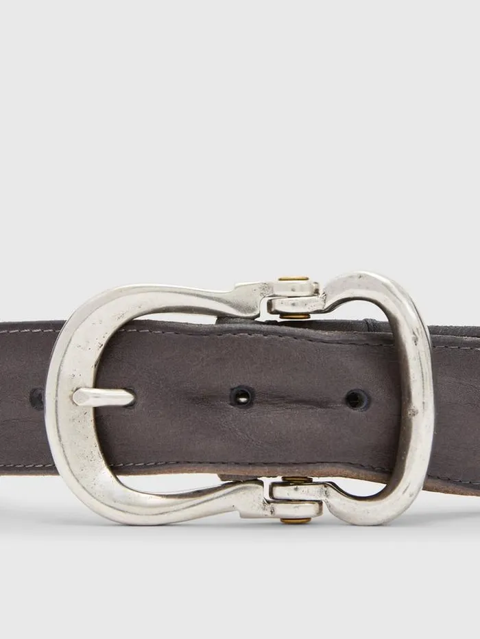 FIBEL ANTIQUE NICKLE FINISH BELT Lead Men John Varvatos Leather Belts
