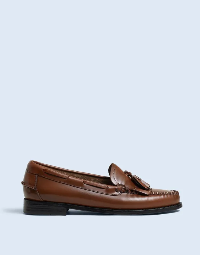 Flats and Loafers Women Madewell GHBASS Esther Kiltie Tassel Weejuns Loafers Cognac