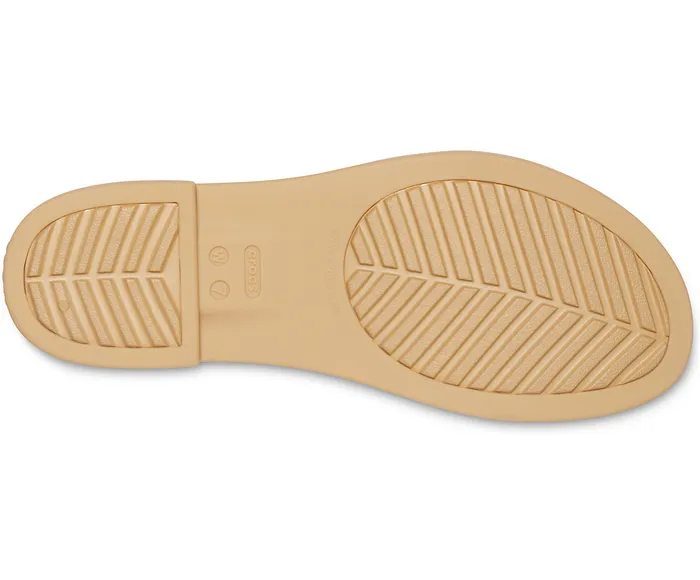 Flats Women Crocs Crocs Tulum Open Flat Oyster Tan