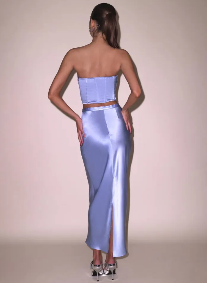 Fleur Du Mal Bottoms Silk Bias Skirt Pastel Sky 8211 Women Fleur Du Mal Bottoms Silk Bias Skirt Pastel Sky 8211 Women