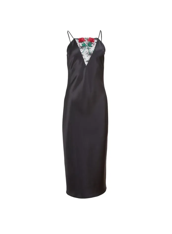 Fleur Du Mal Dresses Vampire Rose Embroidery Slip Dress Black 8211 Women Fleur Du Mal Dresses Vampire Rose Embroidery Slip Dress Black 8211 Women