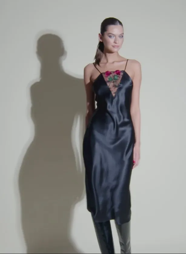 Fleur Du Mal Dresses Vampire Rose Embroidery Slip Dress Black 8211 Women Fleur Du Mal Dresses Vampire Rose Embroidery Slip Dress Black 8211 Women