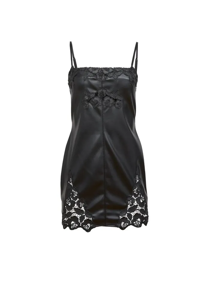 Fleur Du Mal Dresses Vegan Leather Guipure Mini Dress Black 8211 Women Fleur Du Mal Dresses Vegan Leather Guipure Mini Dress Black 8211 Women