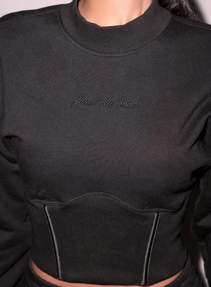Fleur Du Mal Knitwear Corset Jumper Black 8211 Women