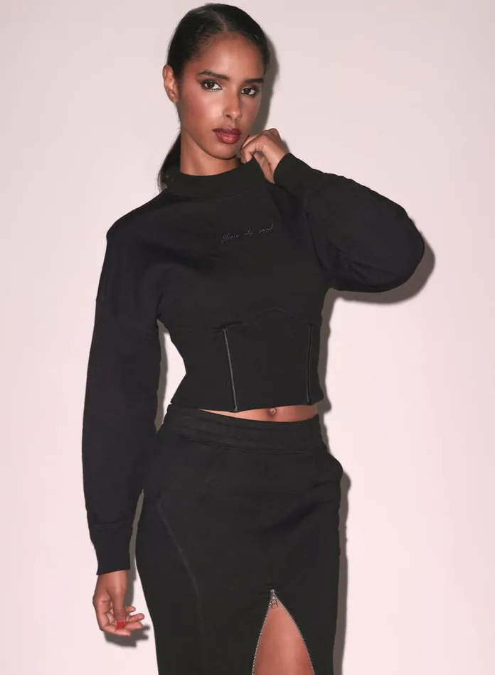 Fleur Du Mal Knitwear Corset Jumper Black 8211 Women Fleur Du Mal Knitwear Corset Jumper Black 8211 Women