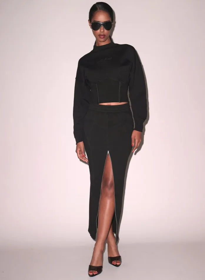Fleur Du Mal Knitwear Corset Jumper Black 8211 Women Fleur Du Mal Knitwear Corset Jumper Black 8211 Women
