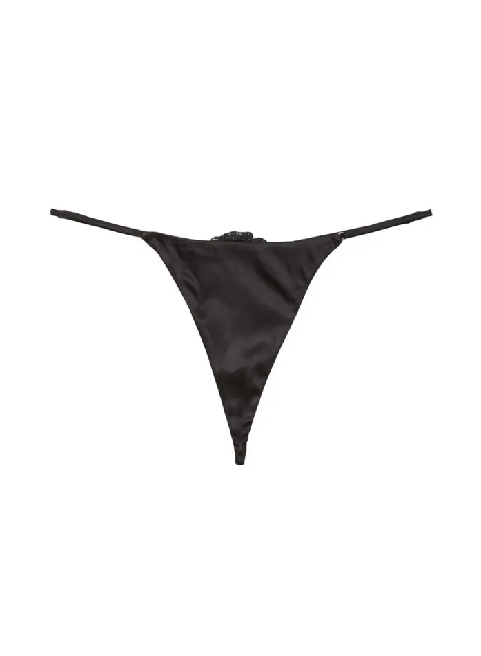 Fleur Du Mal Thongs Rose Luxe VString Black 8211 Women