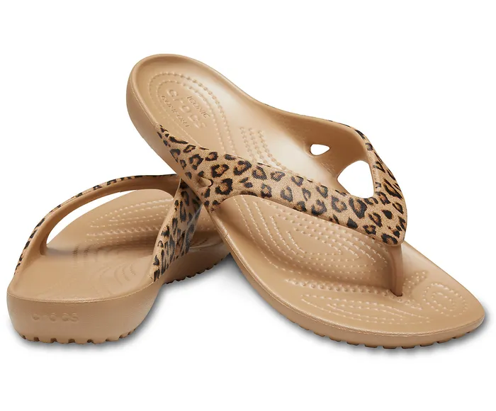 FlipFlops Kadee II Leopard Flip Leopard Gold 8211 Crocs Women