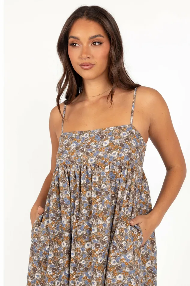 Floral Dresses Andy Maxi Dress Olive Ditsy Floral Petal and Pup Women